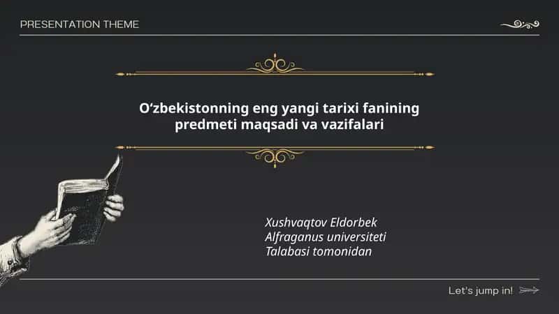 Oʻzbekistonning eng yangi tarixi fanining predmeti maqsadi va vazifalari 1