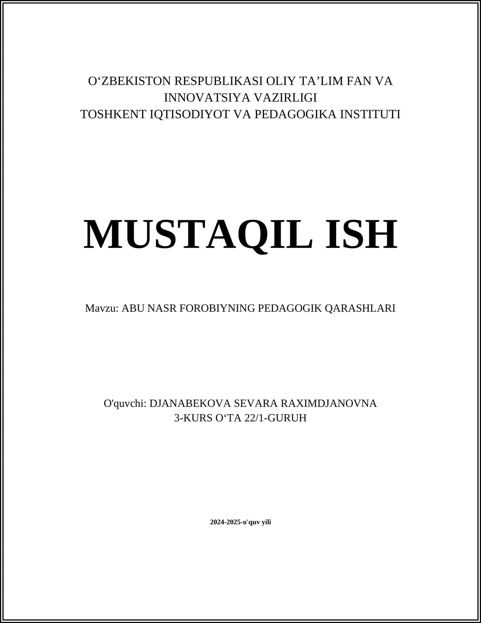Abu Nasr Forobiyning pedagogik qarashlari 1