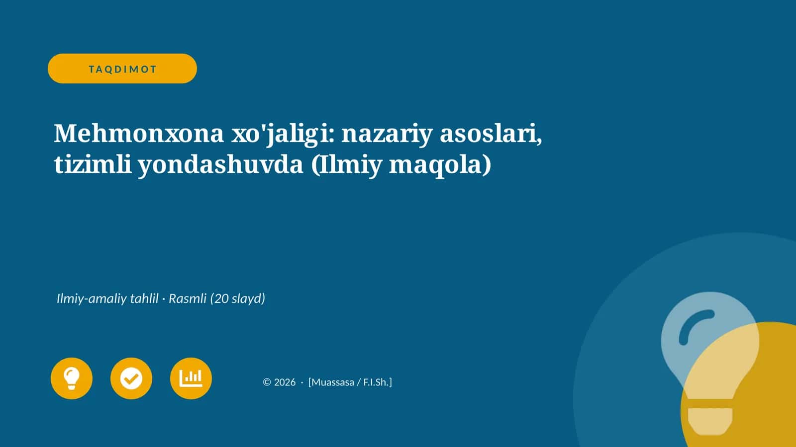 Mehmonxona xo'jaligi: nazariy asoslari, tizimli yondashuvda (Ilmiy maqola) 1