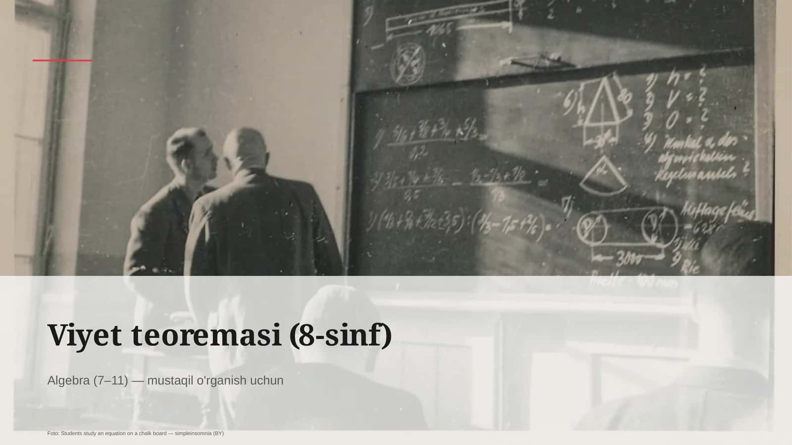 Viyet teoremasi (8-sinf) 1