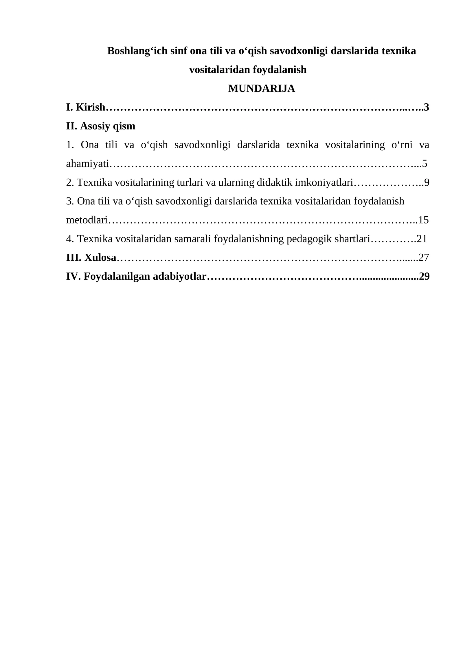 Boshlang‘ich sinf ona tili va o‘qish savodxonligi darslarida texnika vositalaridan foydalanish 1