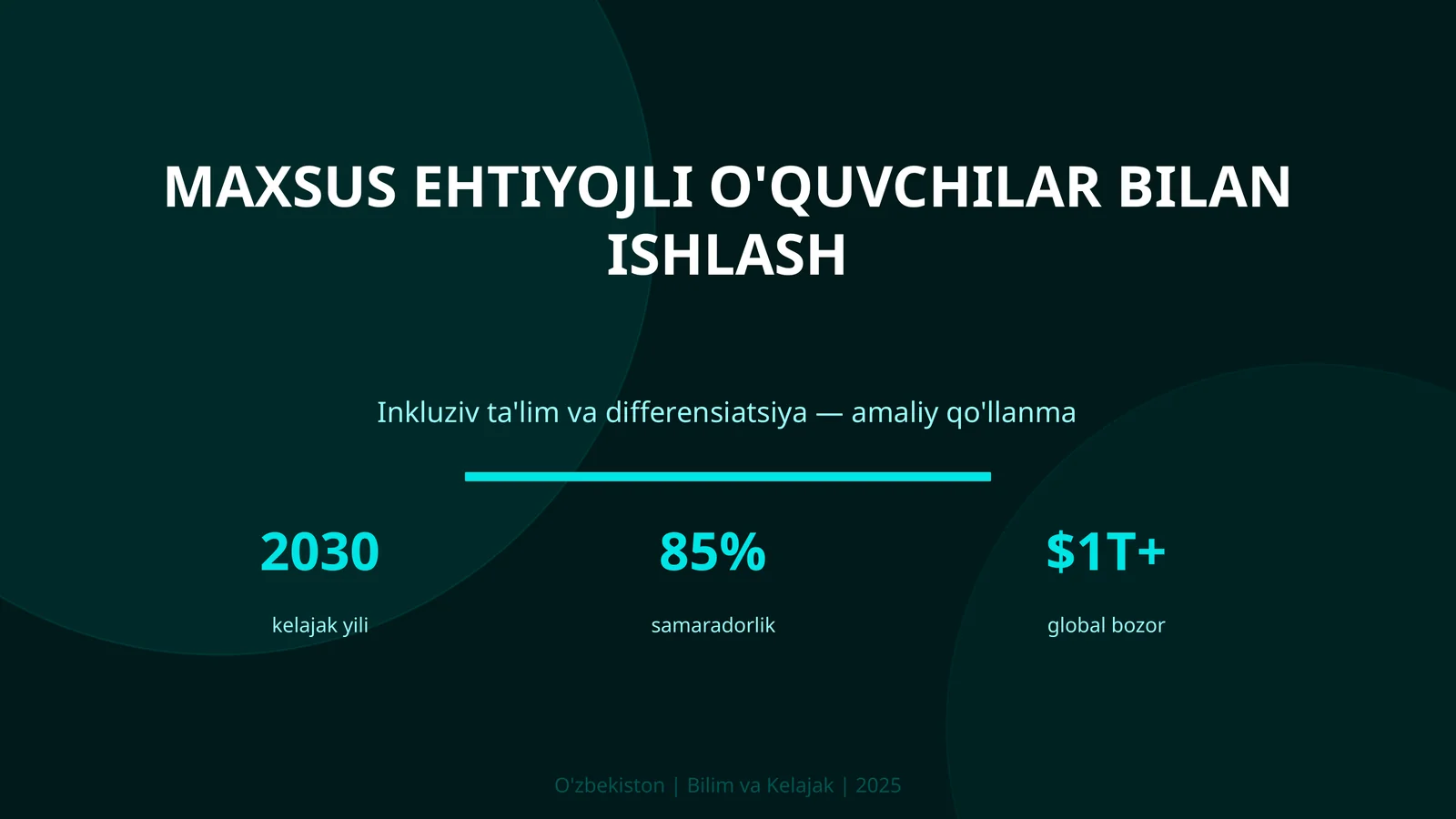 Maxsus ehtiyojli o'quvchilar bilan ishlash 1