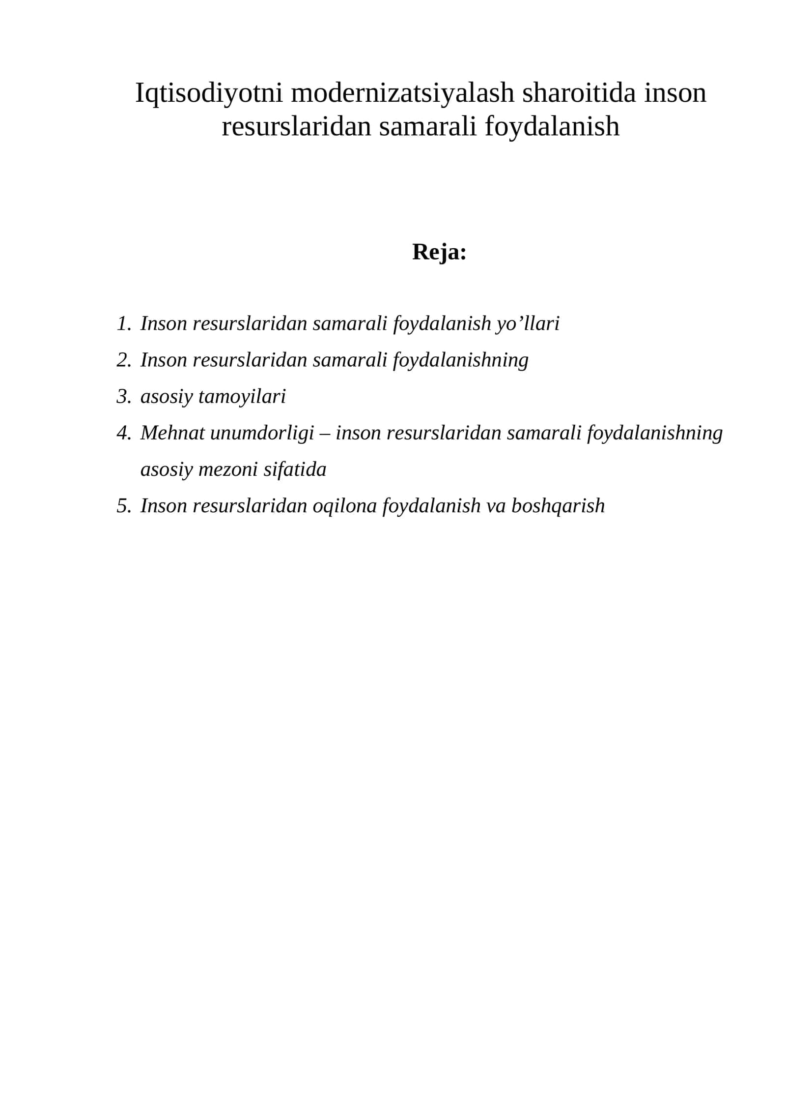 Insоn rеsurslаridаn sаmаrаli fоydаlаnish 1