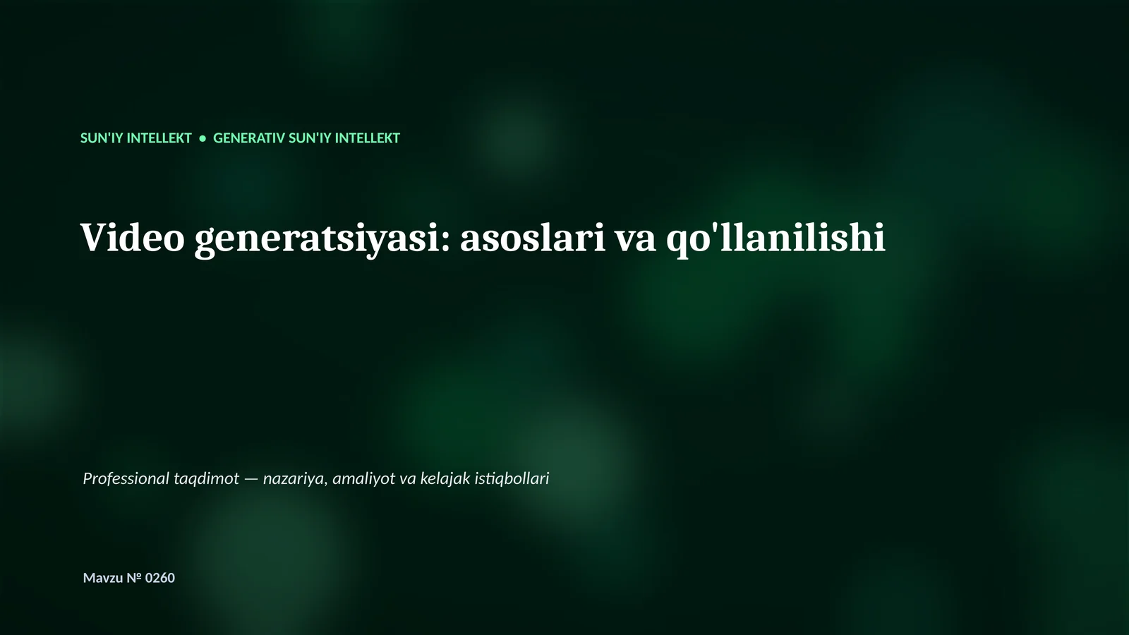 Generativ SUN'IY INTELLEKT 1