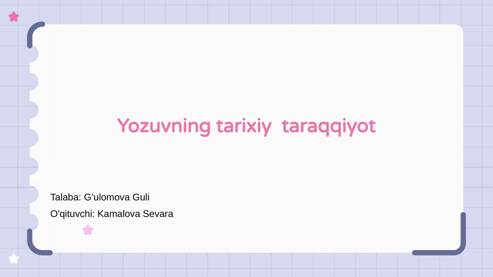 Yozuvning tarixiy taraqqiyot 1