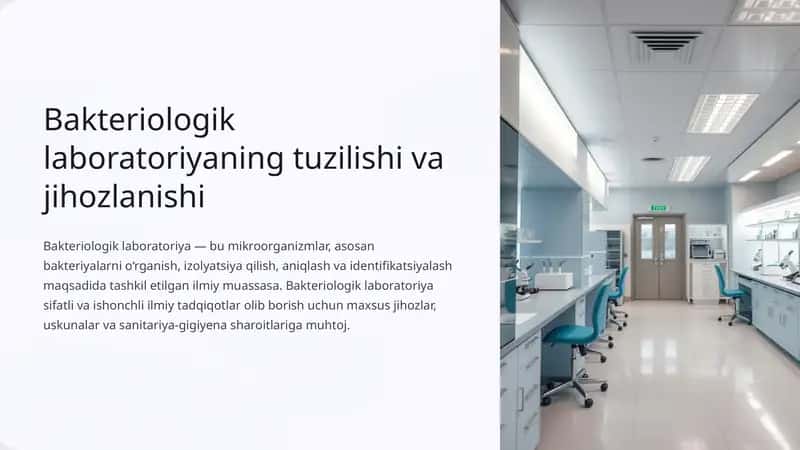 Bakteriologik laboratoriyaning tuzilishi va jihozlanishi 1
