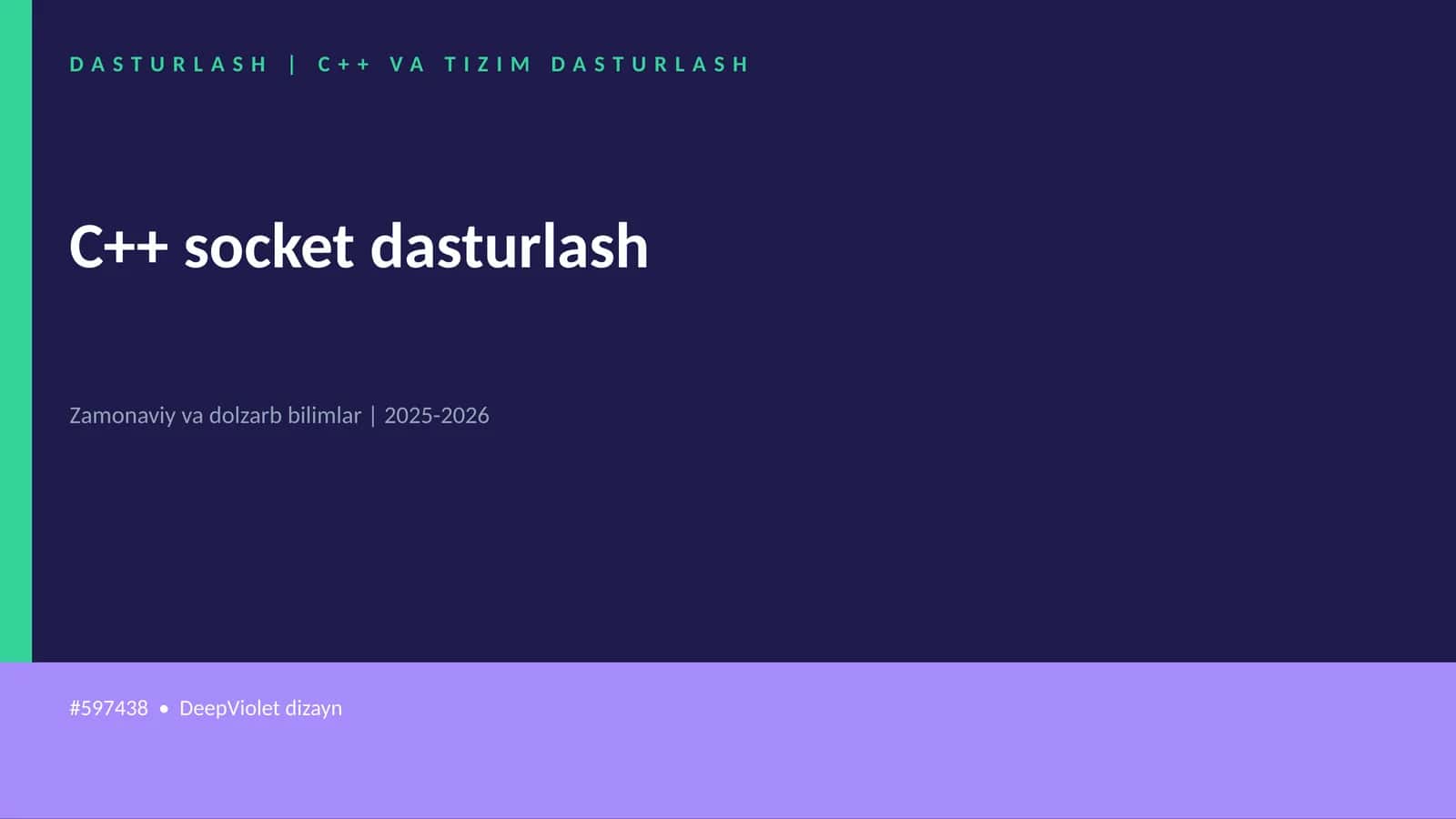 C++ socket dasturlash 1