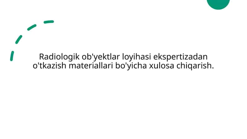Radiologik ob'yektlar loyihasi baholash 1
