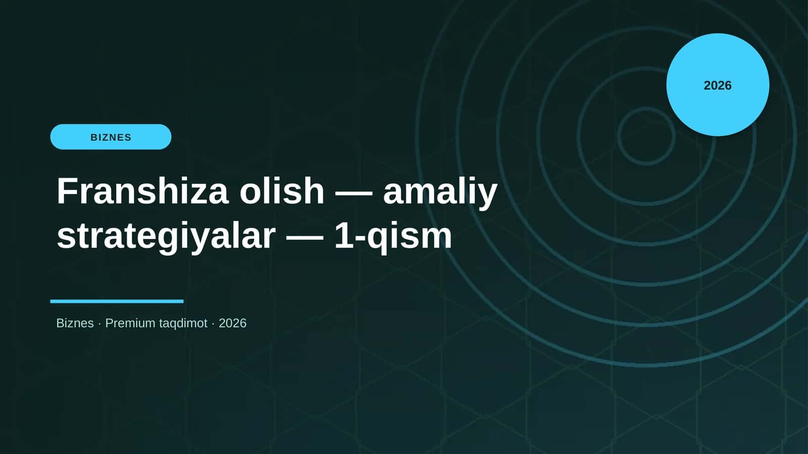 Franshiza olish — amaliy strategiyalar — 1-qism 1