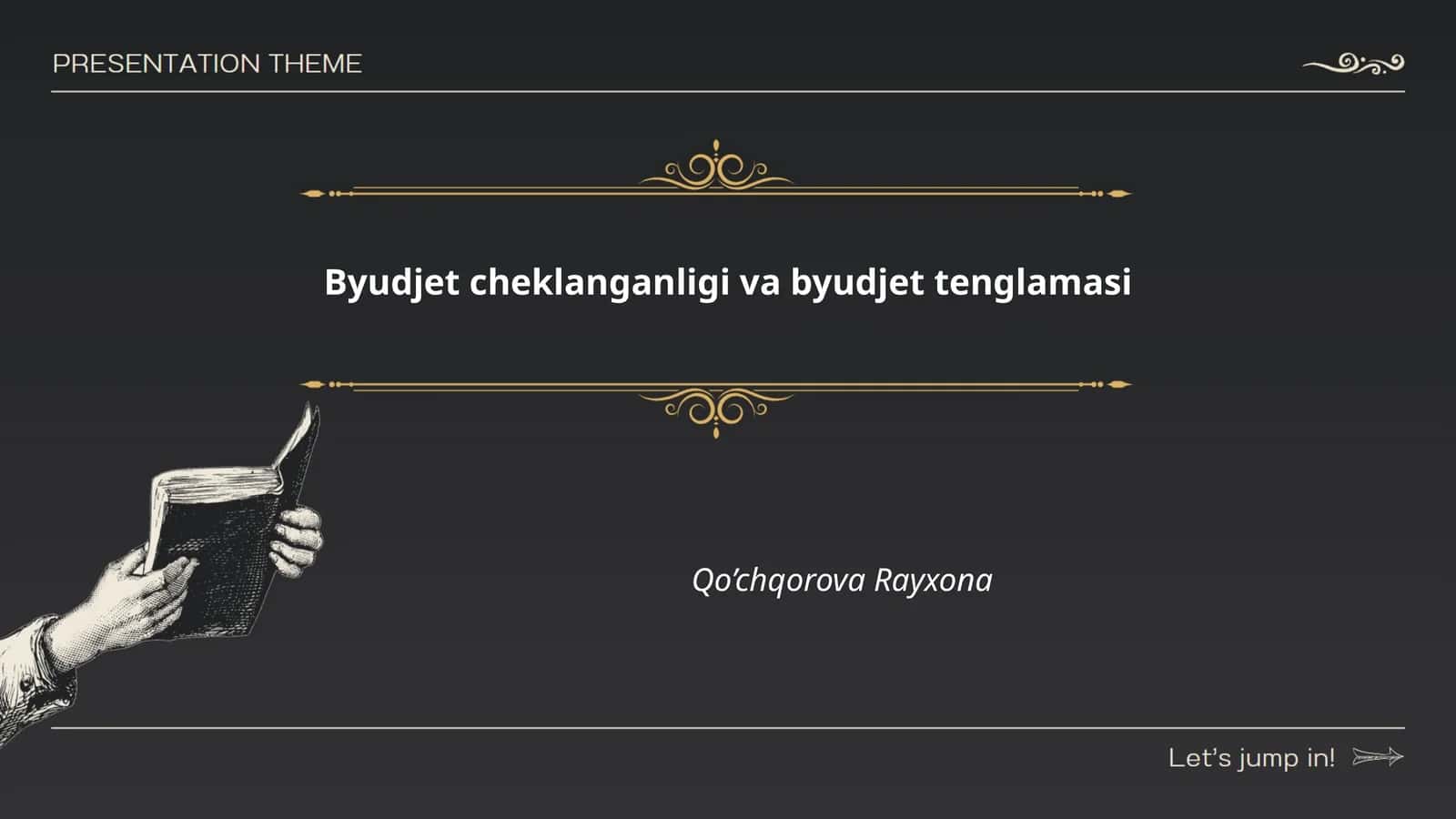 Byudjet cheklanganligi va byudjet tenglamasi 1