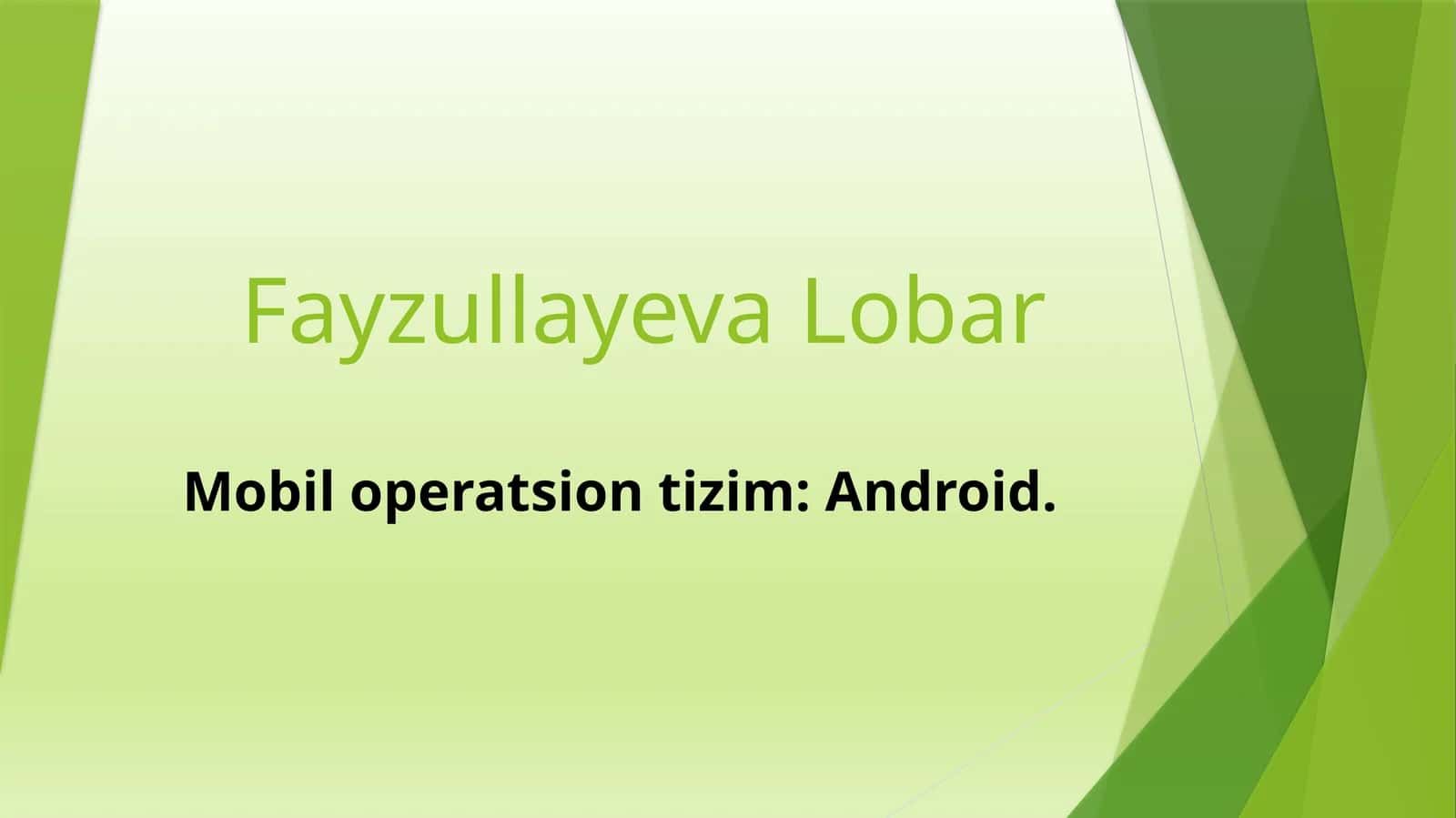 Android Mobiloperatsion tizim 1