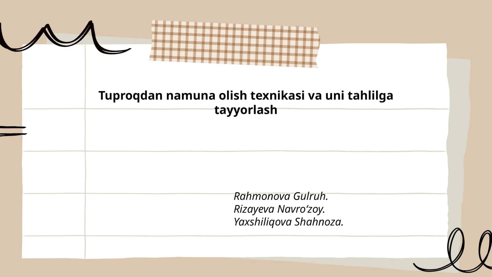Tuproqdan namuna olish texnikasi va uni tahlilga tayyorlash 1