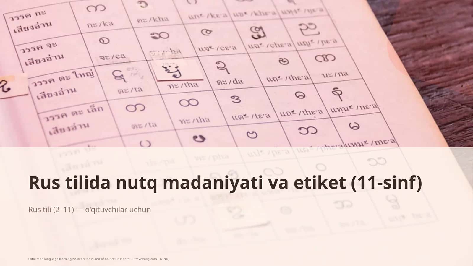 Rus tilida nutq madaniyati va etiket (11-sinf) 1