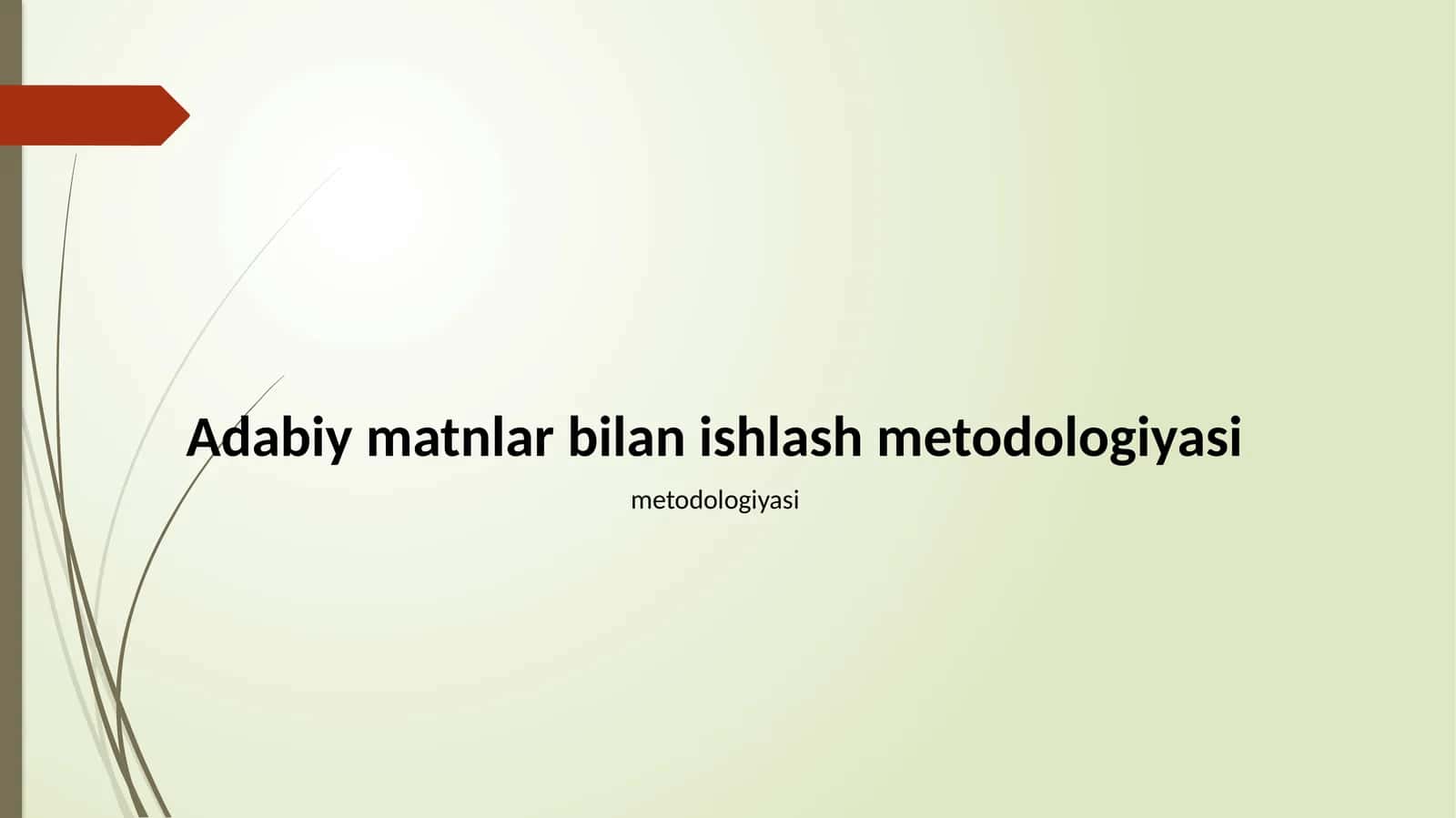 Adabiy matnlar bilan ishlash metodologiyasi 1
