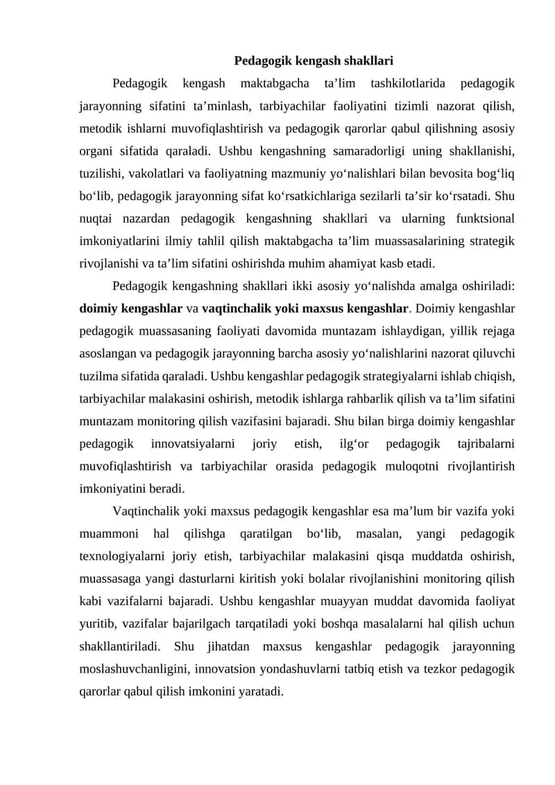 Pedagogik kengash shakllari 1