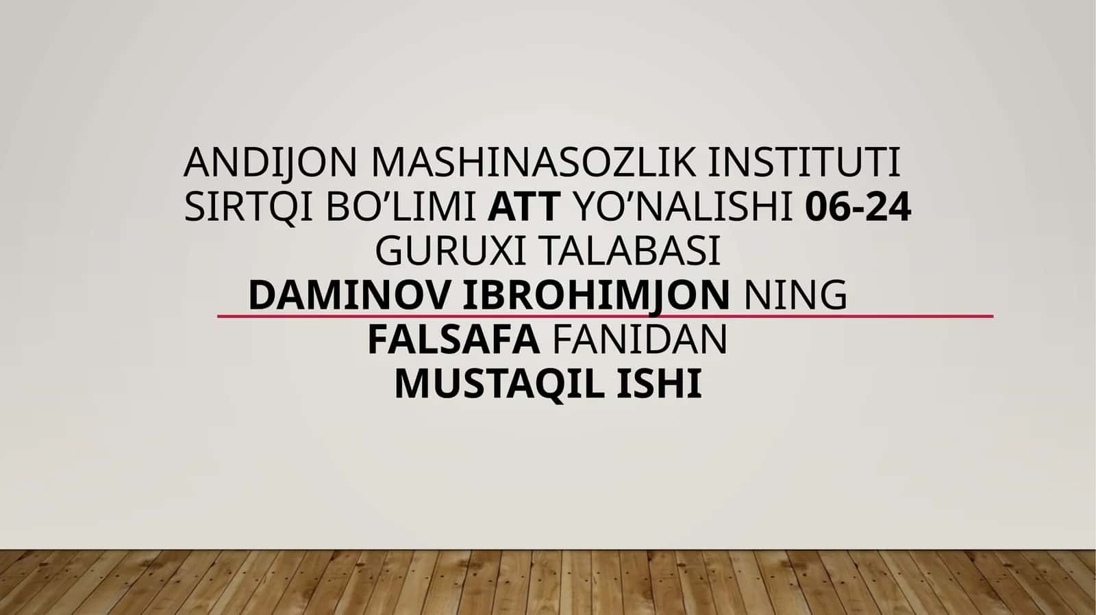 Rahbarlik va Javobgarlik 1