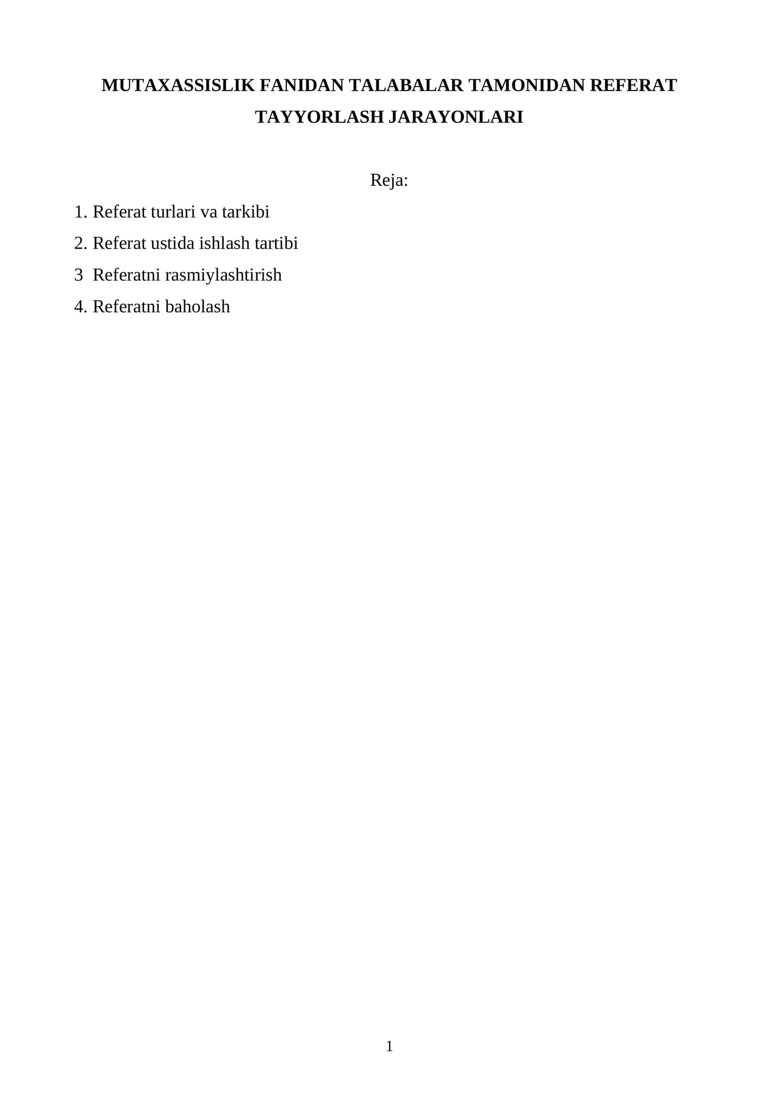 Referat Tayyorlash Jarayonlari 1