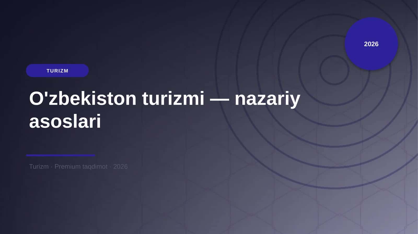 O'zbekiston turizmi — nazariy asoslari 1