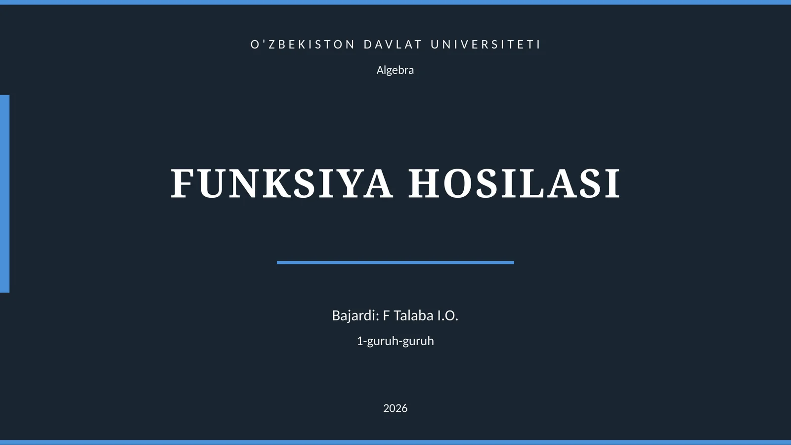 FUNKSIYA HOSILASI 1