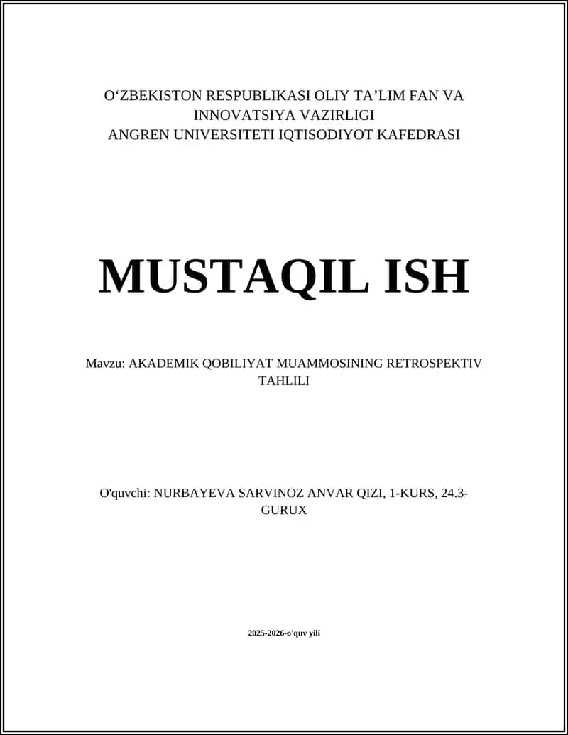 AKADEMIK QOBILIYAT MUAMMOSINING RETROSPEKTIV TAHLILI 1