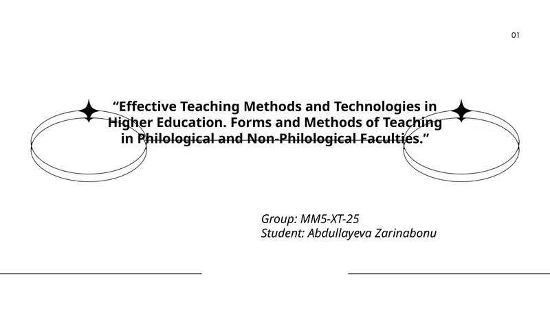 Effective Teaching Methods and Technologies in Higher Education 1