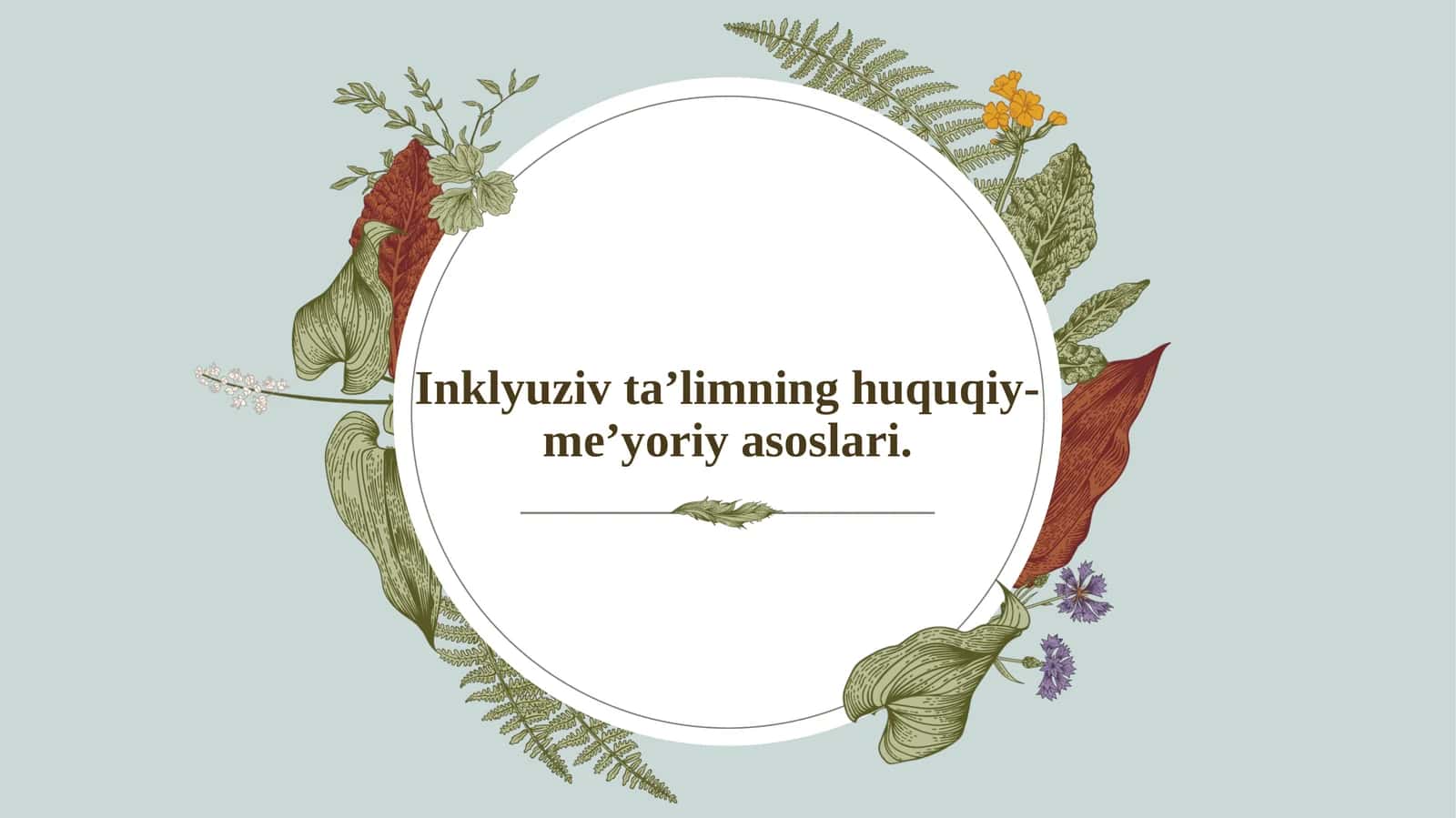 Inklyuziv ta’limning huquqiy-me’yoriy asoslari 1