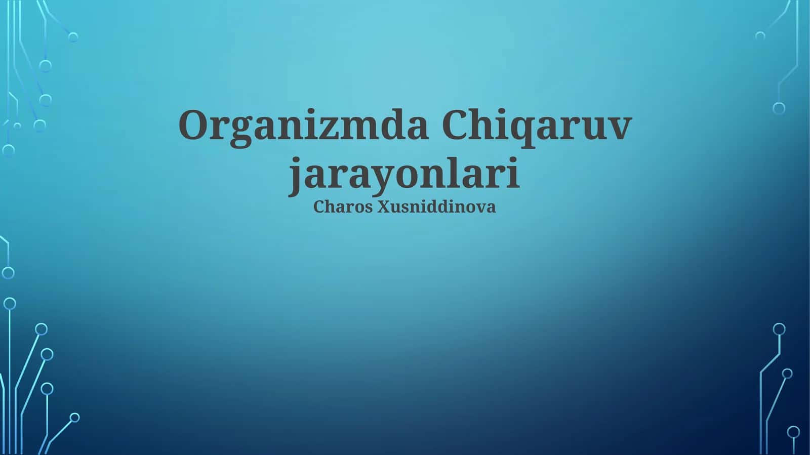 Organizmdagi ajratish jarayonlari va metabolik chiqindilar 1