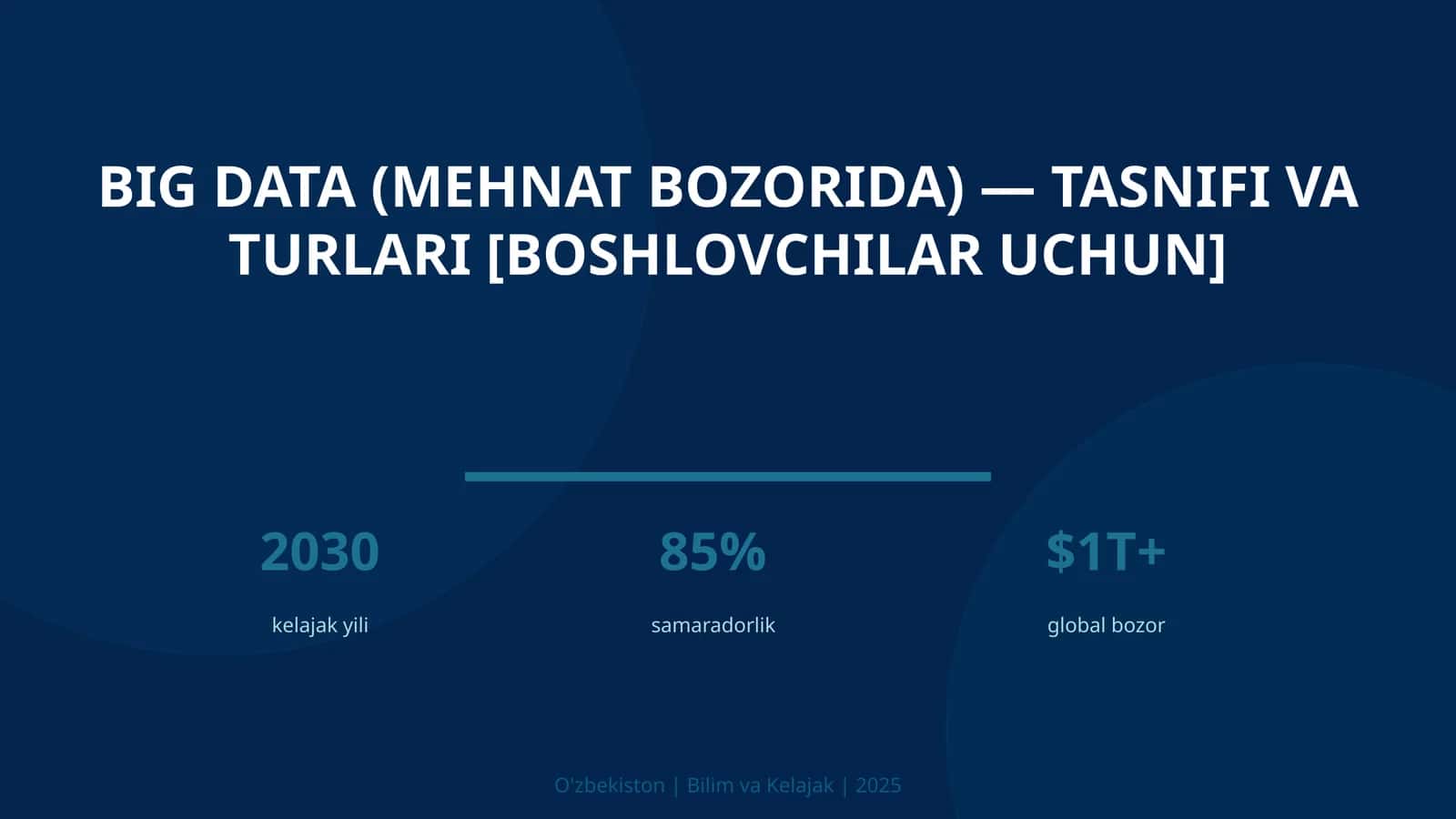 BIG DATA (MEHNAT BOZORIDA) — TASNIFI VA TURLARI [BOSHLOVCHILAR UCHUN] 1