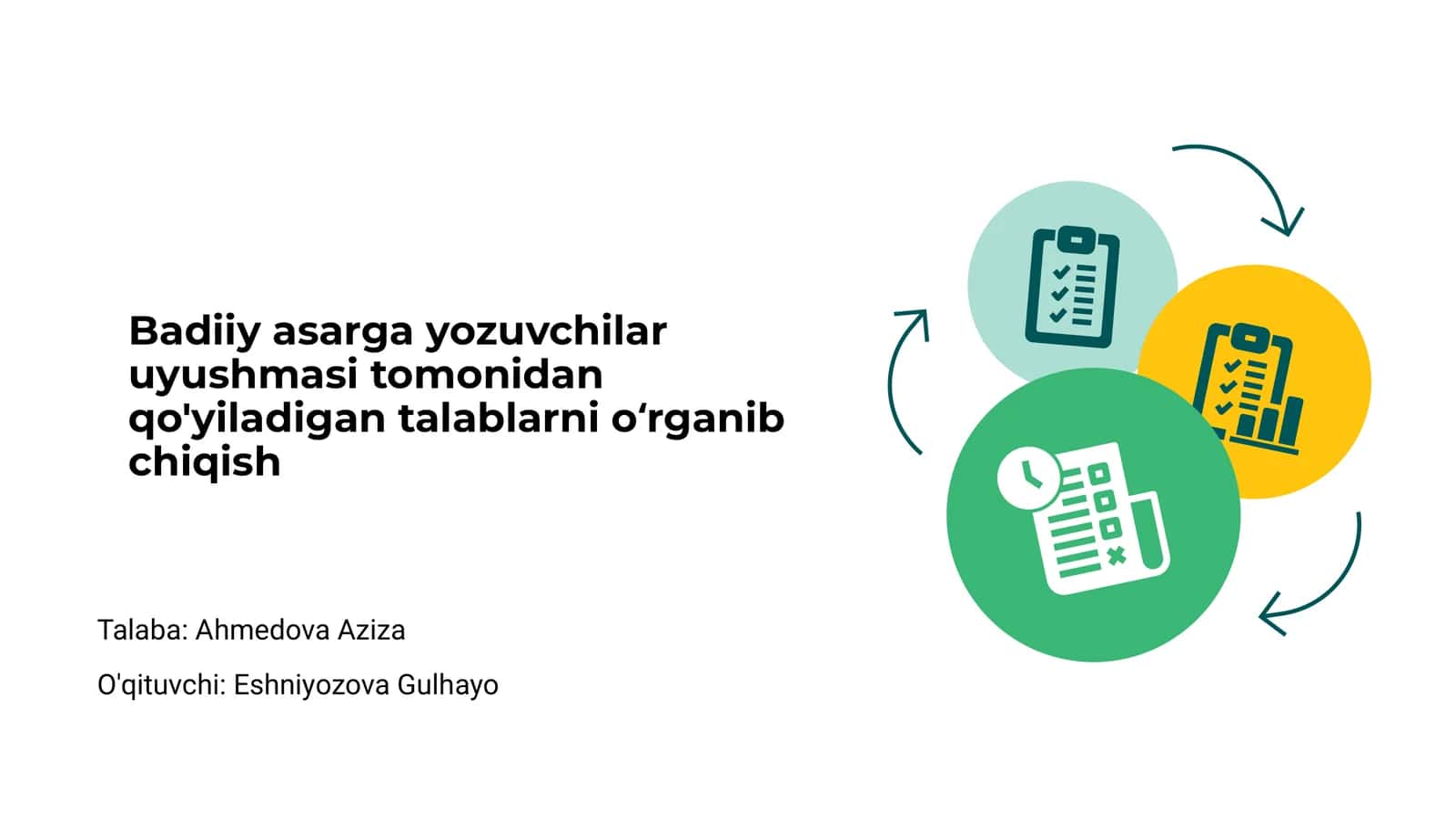 Badiiy asarga yozuvchilar uyushmasi tomonidan qo'yiladigan talablarni o‘rganib chiqish 1