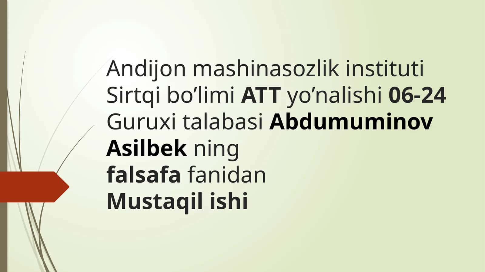 Abu Nasr Forobi va G'azzoliyning Falsafa Ilmi 1