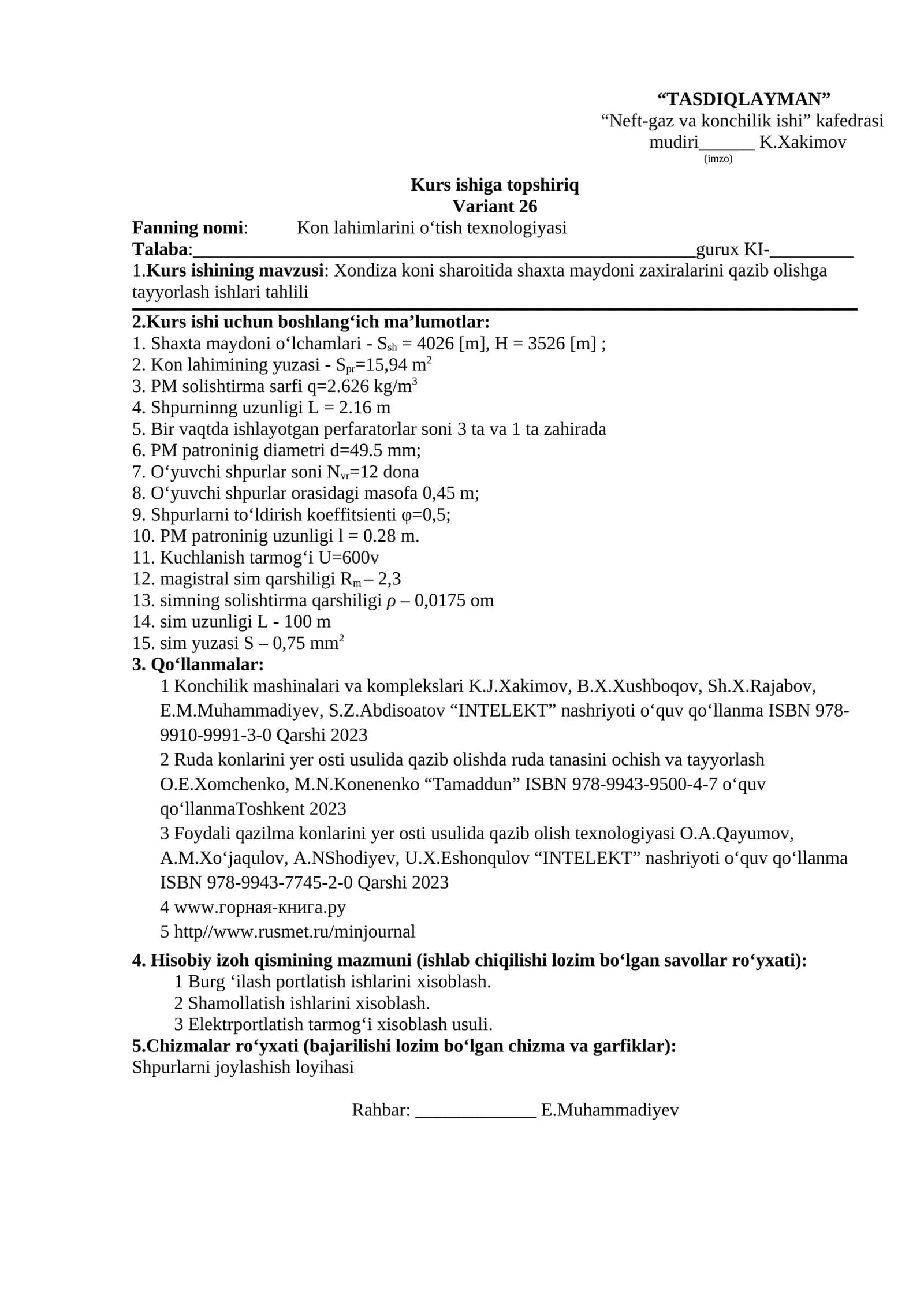 Xonjiza polimetall konini ochish to‘g‘risida. 1
