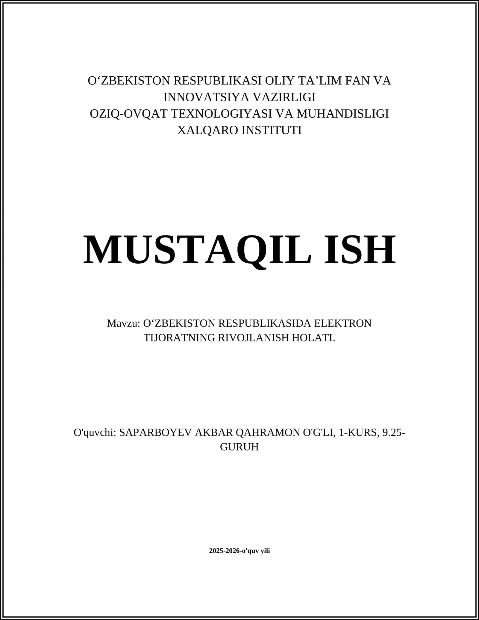 Oʻzbekistonda elektron tijoratning normativ-huquqiy asoslari 1