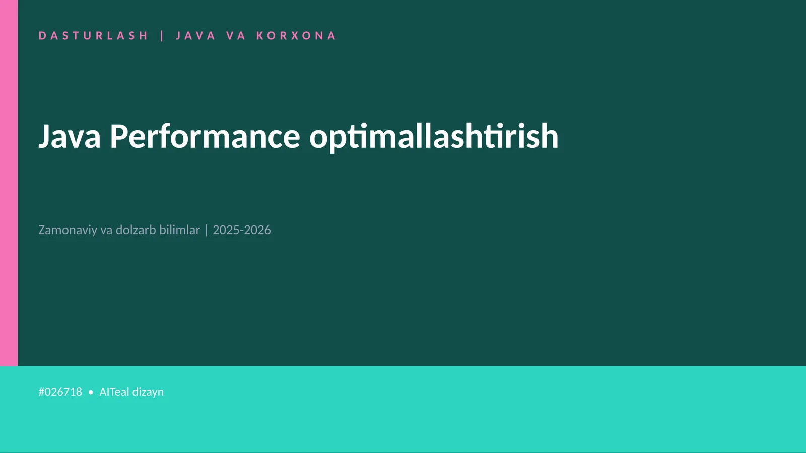 Java Performance optimallashtirish 1