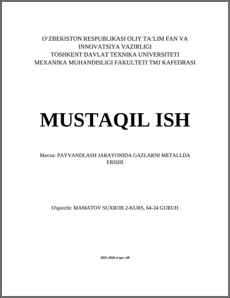 GAZLARNI METALLDA ERISHI 1