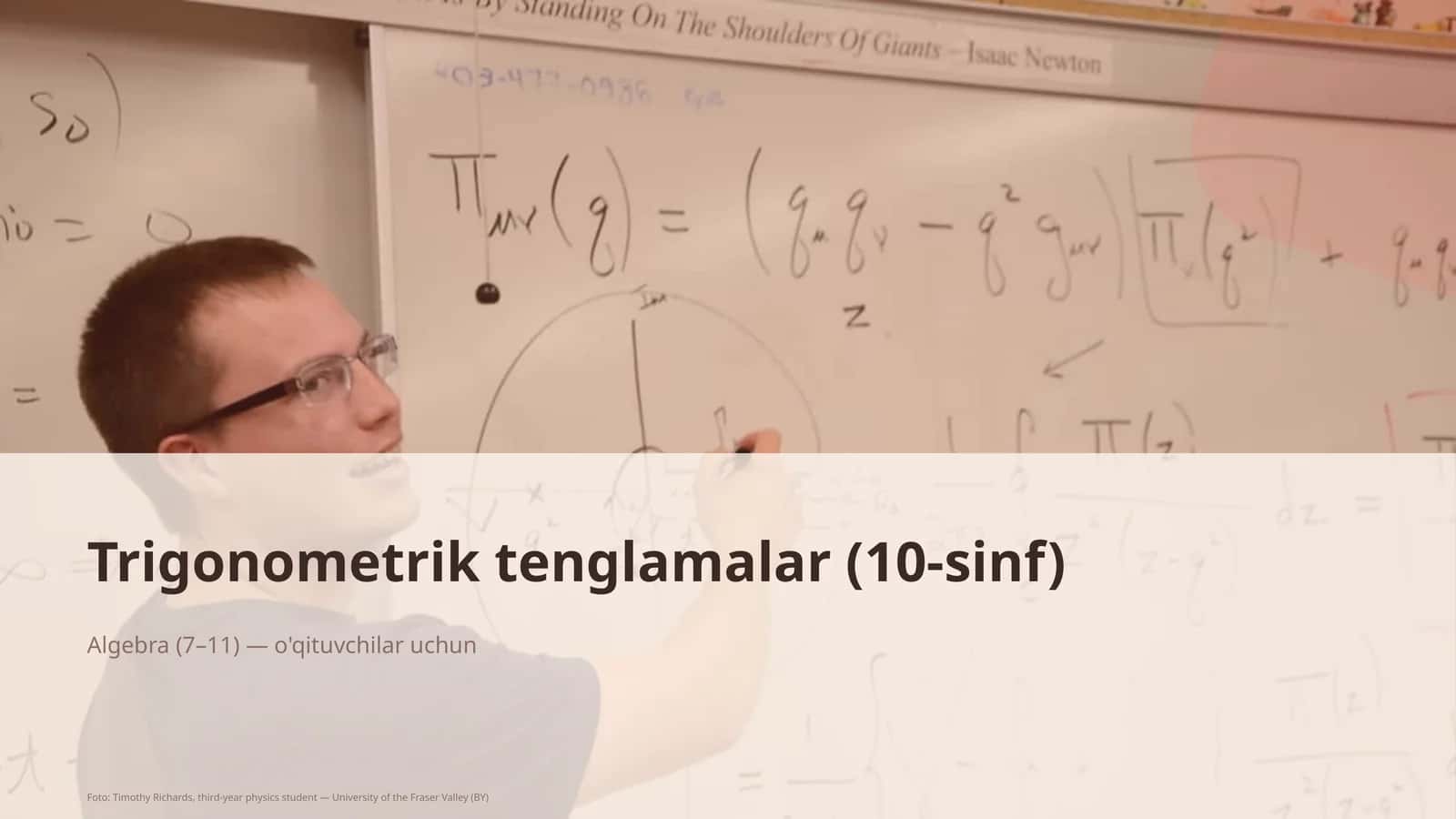 Trigonometrik tenglamalar (10-sinf) 1