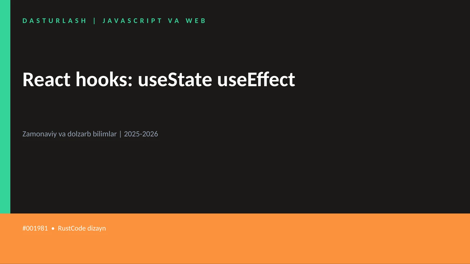 React hooks: useState useEffect 1