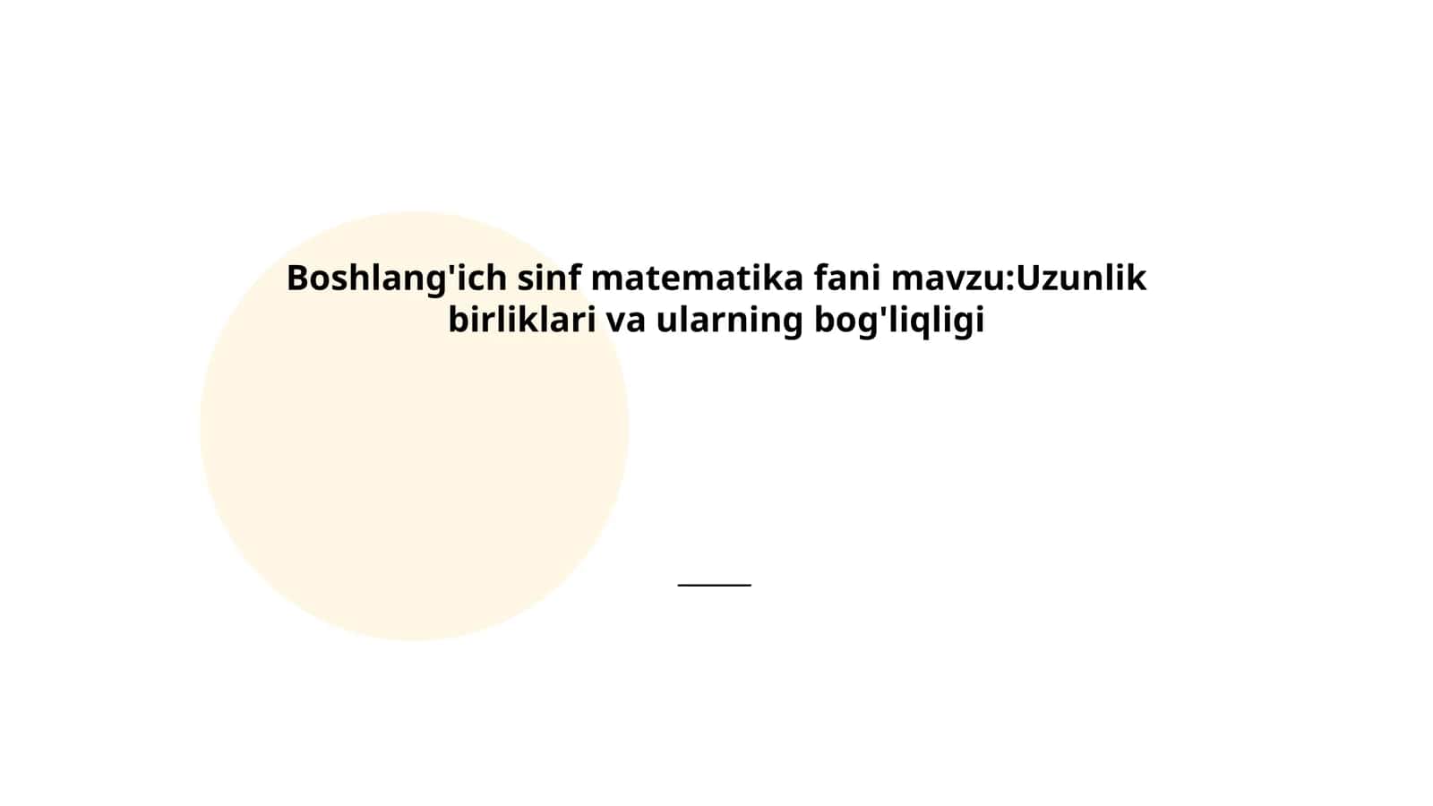 Uzunlik birliklari va ularning bog'liqligi 1
