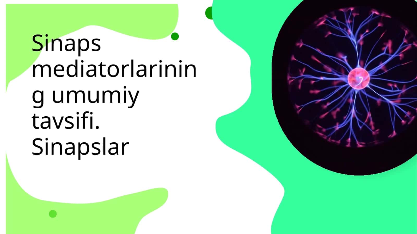 Sinaps mediatorlarining umumiy tavsifi 1