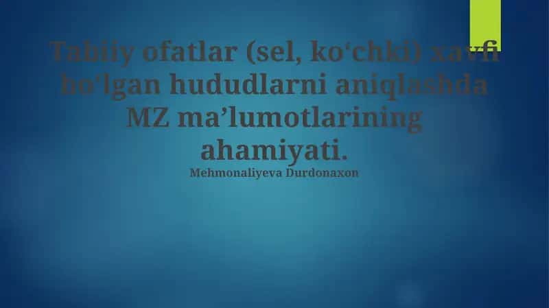 Masofadan zondlash ma'lumotlari 1