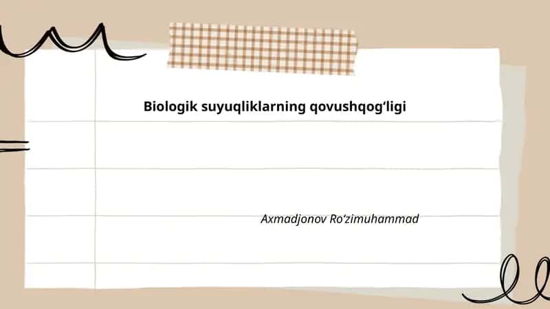 Biologik suyuqliklarning qovushqogʻligi 1
