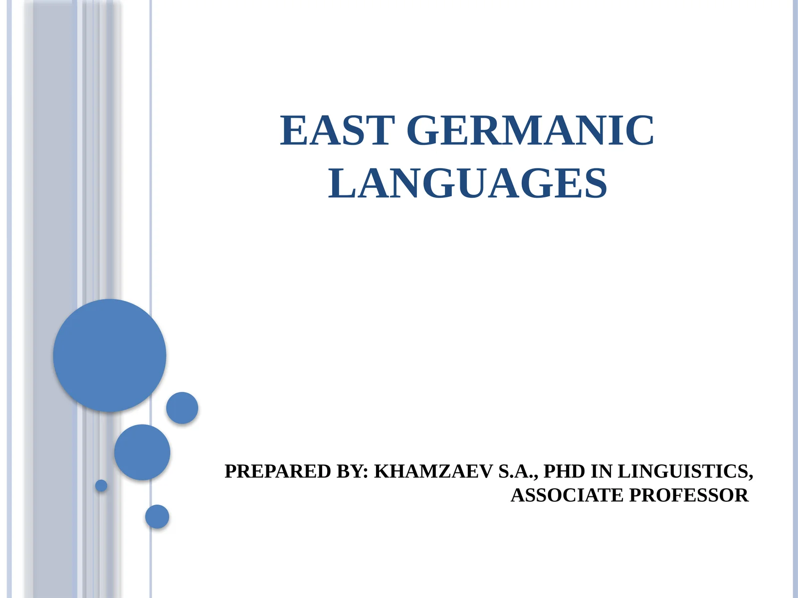 East Germanic Languages 1