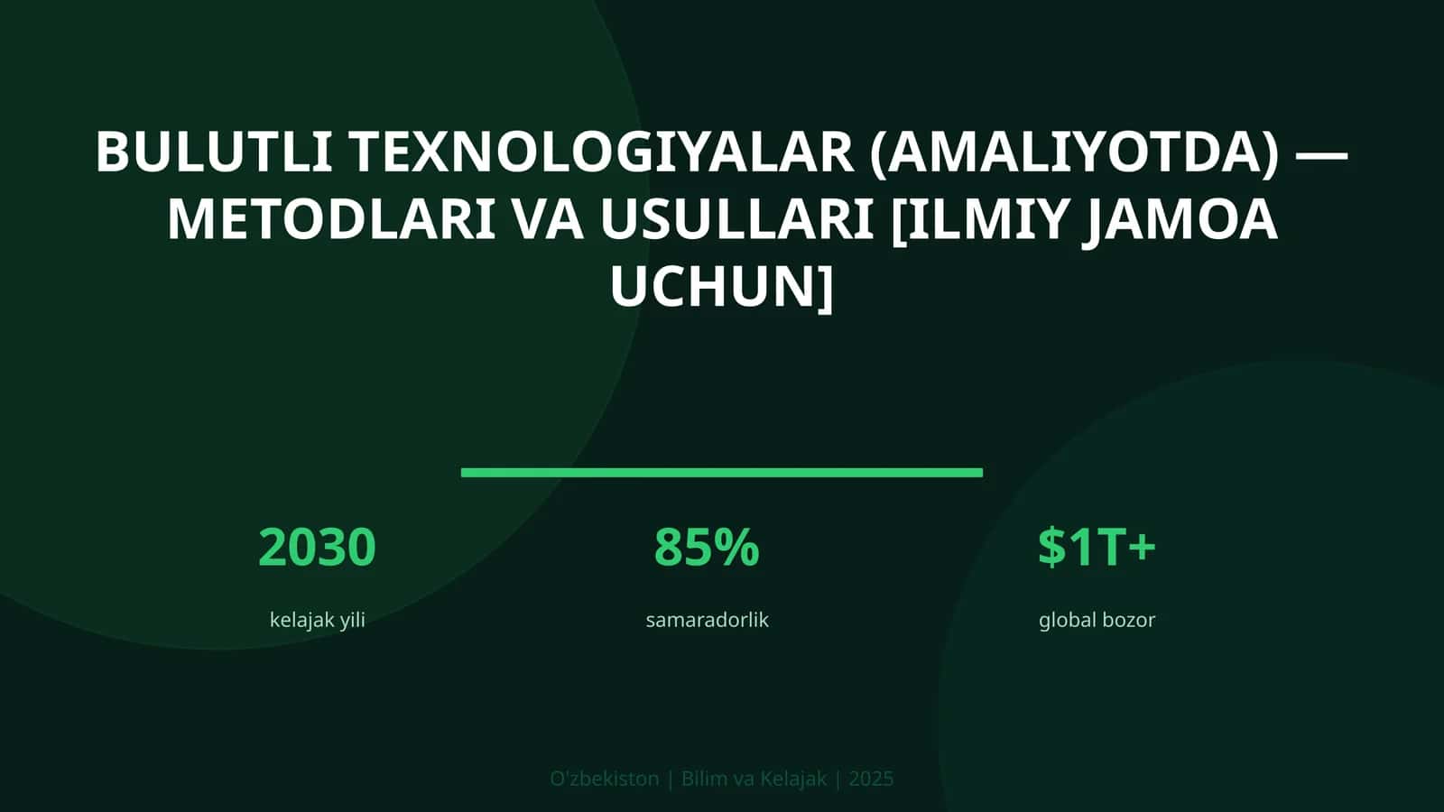 Bulutli texnologiyalar (amaliyotda) — metodlari va usullari [ilmiy jamoa uchun] 1