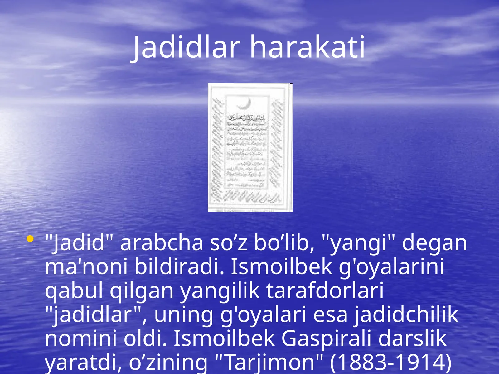Jadidlar harakati 1