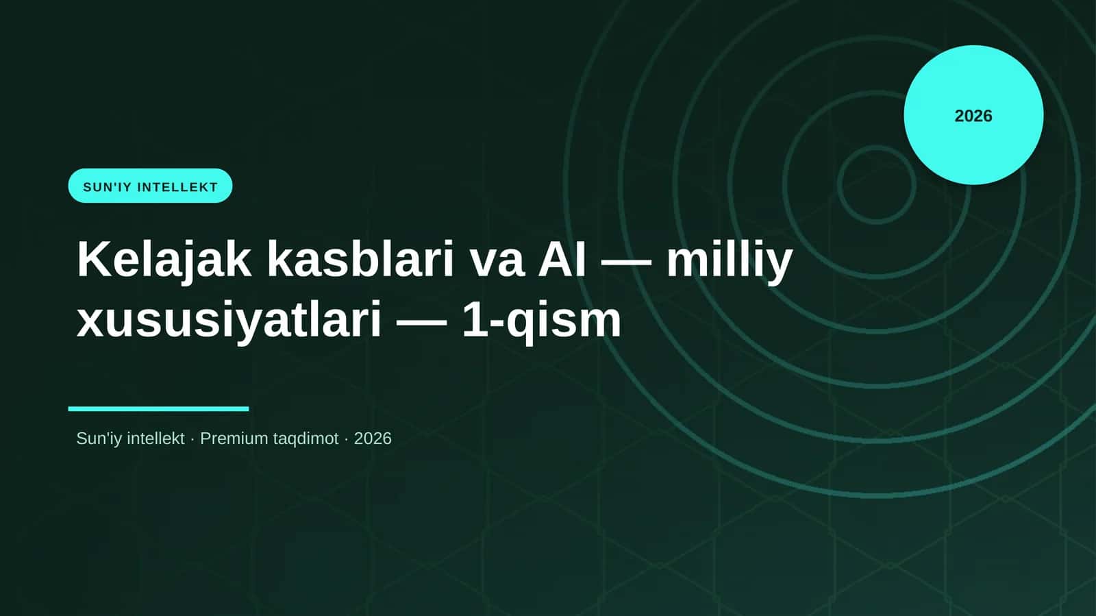 Kelajak kasblari va AI — milliy xususiyatlari — 1-qism 1