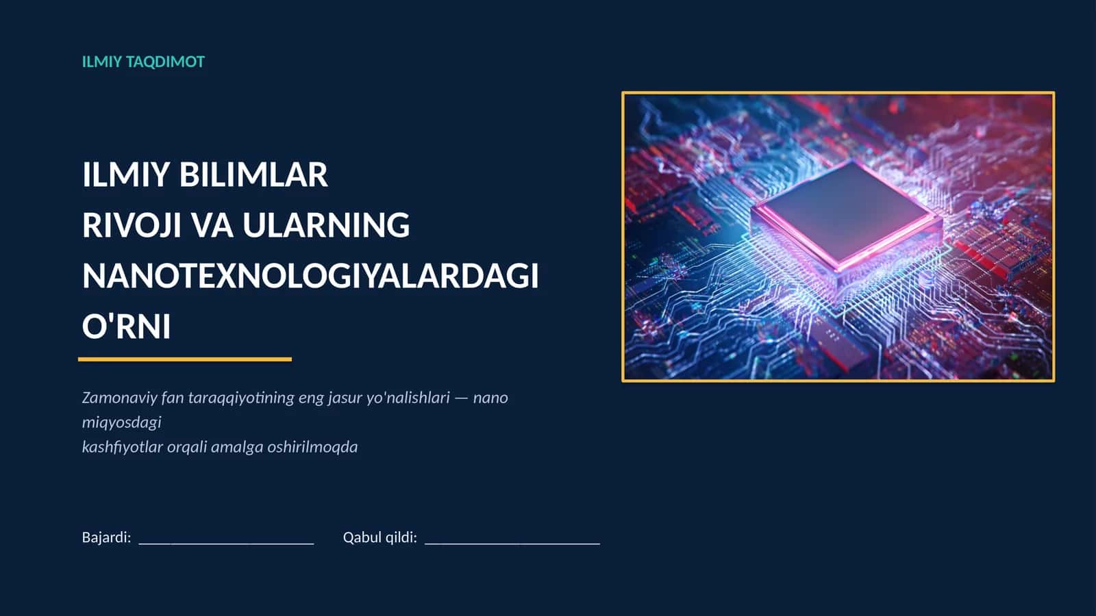 Nanotexnologiyalardagi O'rni 1