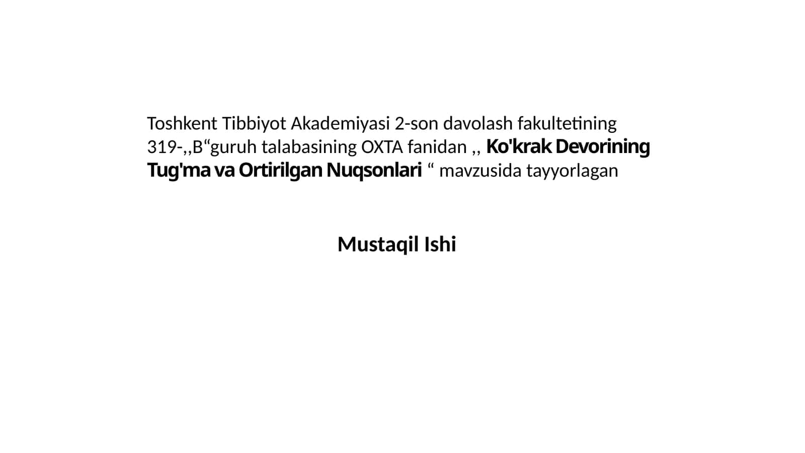 Ko'krak Devorining Tug'ma va Ortirilgan Nuqsonlari 1