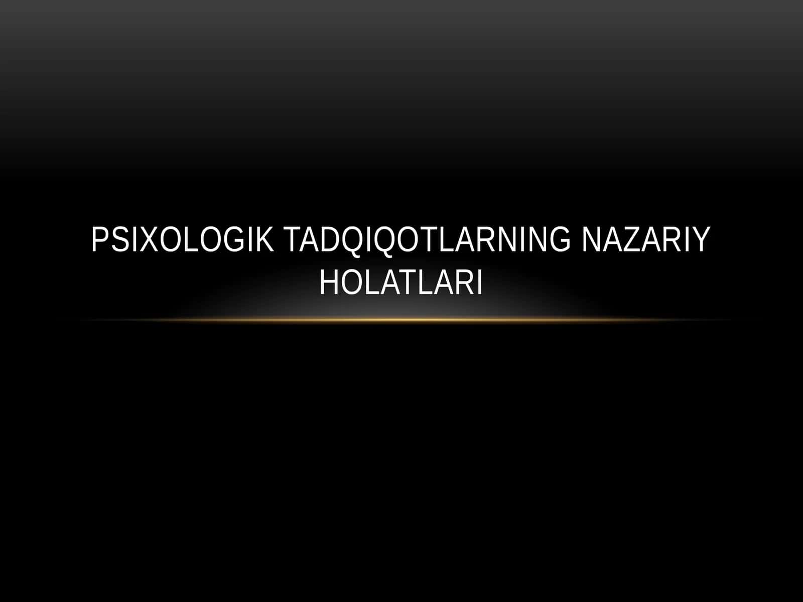 Eksperemental psixologiya tadqiqot o'tkazish 1