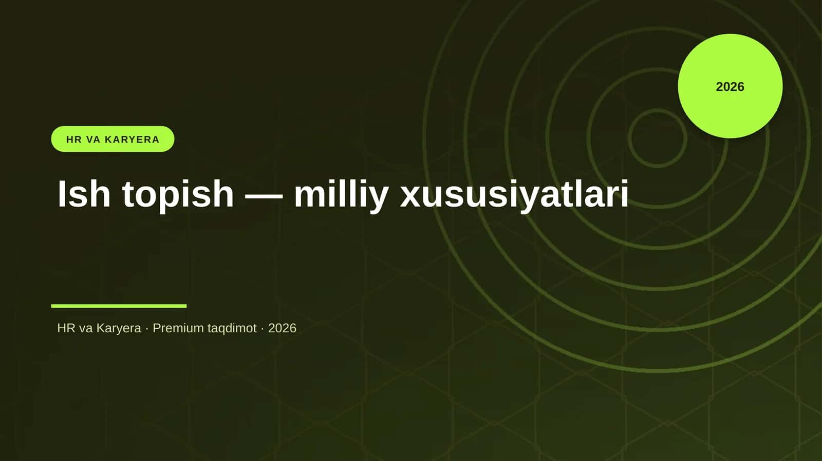 Ish topish — milliy xususiyatlari 1
