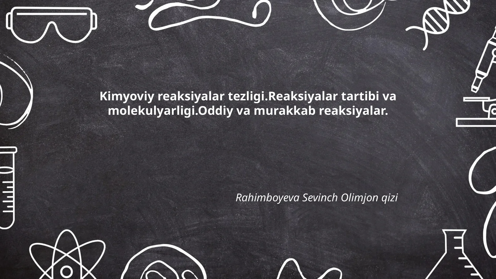 Reaksiyalar Tezligi 1