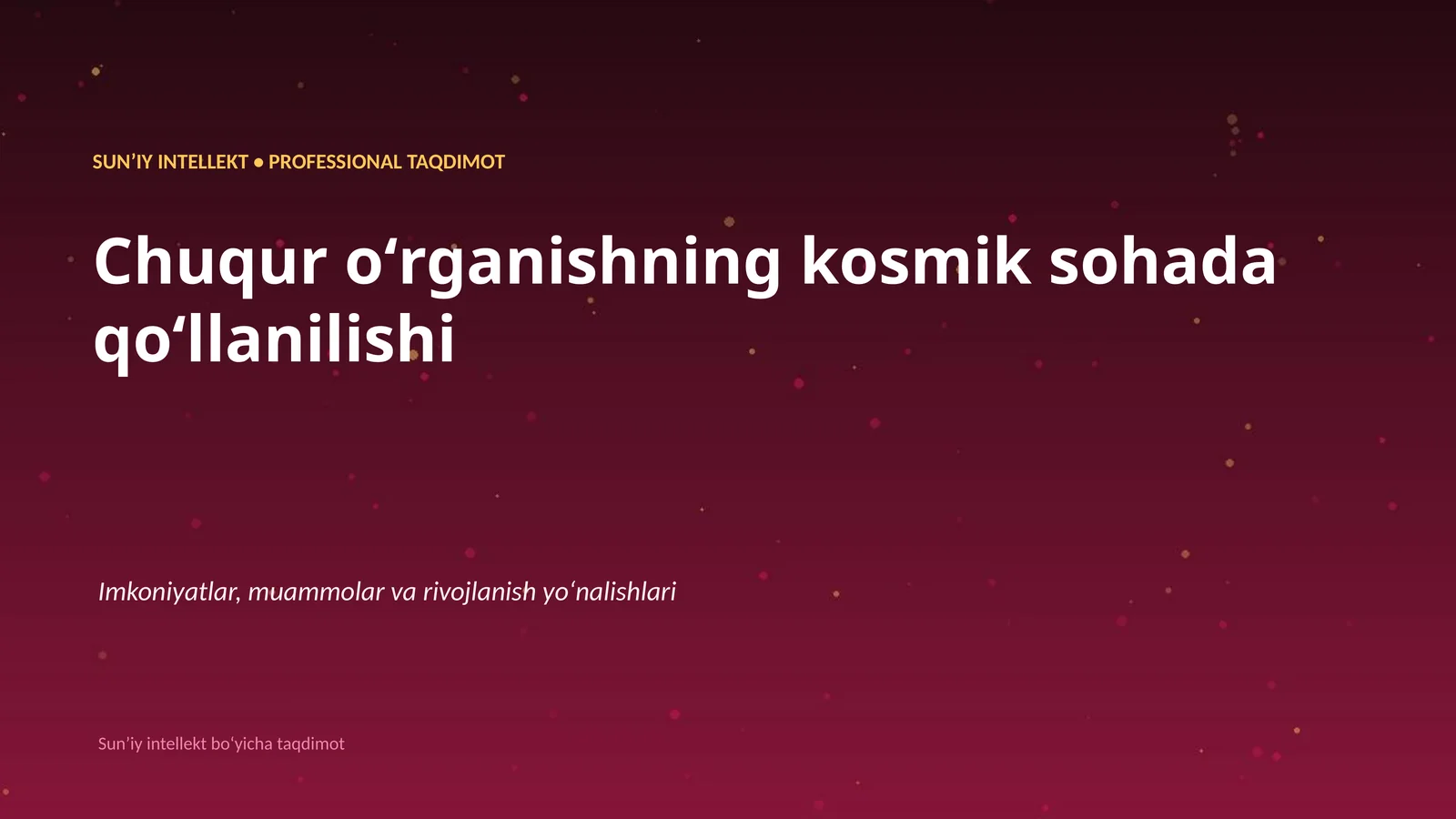 Sunʼiy intellekt boʻyicha taqdimot 1